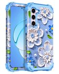 Rancase Compatible with Galaxy S23 Plus 5G Case,Three Layer Heavy Duty Shockproof Protection Hard Plastic Bumper+Soft Silicone Rubber Protective Case for Samsung Galaxy S23 Plus 6.6 inch,Blue