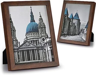 8x10 Picture, Pack of 2 Picture Frames 8 by 10 with Real Glass, Rustic Solid Wood Photo Frames 8x10 Collage for Wall Decor (Vintage Walnut) (Vintage Walnut)