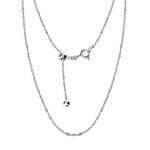 LeCalla 925 Sterling Silver Italian Singapore-Chain Necklace for Women 24 Inches