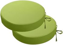 Soft Symphony Round Outdoor Bistro Chair Cushions Set of 2, Waterproof Patio Chair Cushions for Outdoor Furniture, Round Seat Chair Pads with Ties for Patio Garden Dining.FM_31 (Parrot Green)