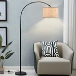 GyroVu Arc Floor Lamp for Living Room, Standing Tall Arc Lamp Tall Rotatable Adjustable Hanging Floor Lamp Modern Pole Lamp Arched Reading Light with Foot Switch Marble Base,Bulb Included