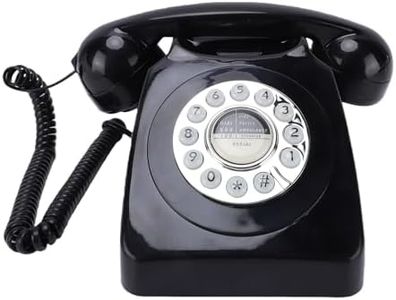 LICAEVEY Vintage Corded Landline Telephone, Classic Antique Home Phone with Push Button Dial Redial Function RJ11 Connector Retro Desk Phone for Office Home (Black)