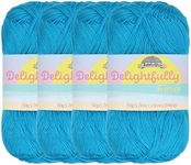 Lace Weight Tencel Yarn - Delightfully Fine - 60% Bamboo 40% Tencel Yarn - 4 or 8 Skeins - 30 Color Options, Col 16 Aqua Blue Sea, 4 Skeins