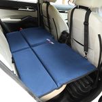 Allextreme S51 Non Inflatable Car Bed Portable & Foldable Design Polyester Fabric Back Seat Sleeping Mattress Universal Fit for Adults Baby Kids Travel Trips Camping and Picnic (Pack of 1, Navy Blue)