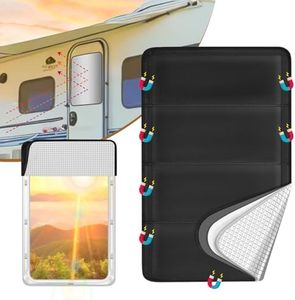 SUNICO 25" X 16" RV Door Window Shade Cover, Magnetic 100% Blackout Foldable RV Window Shades for Campers with Anti-UV Aluminum Foil Reflective & Cotton Insulation & Thicked Waterproof Fabric