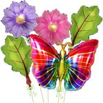 Rozi Decoration Butterfly Foil Balloons For Birthday, Baby Shower, Anniversary Party, Kids Party Decorations Set Of 5 Pcs Butterfly Birthday Decorations For Girls - Multicolor