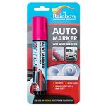 Car Paint Marker Pens Auto Writer Pink - Wide Tip - All Surfaces, Windows, Glass, Tire, Metal - Any Automobile, Truck or Bicycle, Water Based Wet Erase Removable Markers Pen
