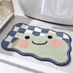 15.7'' x 23.6'' Cute Bath Mat for Bathroom Super Soft Carpet Microfiber Shaggy Mat Cartoon Bath Rug Fluffy Non Slip Water Absorbent Plush Rug Thick Washable Area Rug, Frog