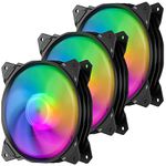 upHere 120mm 3PIN Case Fan with Rainbow LED Low Noise High airflow for Computer Cooling,CPU Cooler,PF120CF3-3