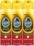 Pledge Pledge moisturizing oil spray, amber & argan scent, 9.7 oz (3pk), 29.1 Ounce