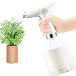 Watering Can Hand-held Watering Sprayer, Li-Battery and Rechargeable 33 oz Mister Water Spray Bottle with Adjustable Nozzle Ergonomic Grip for Indoor Gardening, Cooling and Cleaning (White)