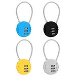 4pcs Combination Locks,3 Security Combination Padlock Waterproof Code Padlock for School Gym Locker Outdoor Combination Lock for Shed,Fence,Backyard