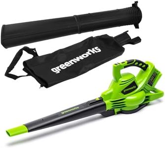 Greenworks 2x24V Aspirateur Souffleur Sans fil de Feuilles à Batterie Bandoulière, Moteur Sans Balais, 322 km/h, 9 m³/min, Sac Mulching 45L SANS les Deux Batteries Ni Chargeur, Garantie 3 Ans GD24X2BV