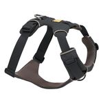 RUFFWEAR Front Range Harness, Medium Dog Harness, Reflective Y Harness, Adjustable Comfortable Padded Everyday Dog Walking, No Pull Dog Harnesses, 2 Lead Attachments & V Ring, Size M, Basalt Grey