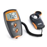 Dr.meter Light Meter, Handheld Split Type Design Digital Illuminance with 360 Degree Rotating Sensor 0-100,000 Lux Digital Luxmeter Temperature High Precision for Garden Indoor and Photography