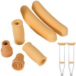 DMI Crutches Accessories Kit with Comfortable Foam Underarm Crutch Pads, Closed-Style Hand Grip Covers and Durable Slip-Resistant Rubber Tips, Easily Fits Most Aluminum and Wood Crutches, Beige