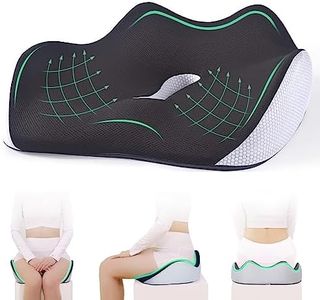 PABTID Cuscino Sedile Ortopedico Memory Foam: per Cuscino Sedia Ufficio Sedie Rotelle e Seggiolini Auto - Cuscini Seduta per Emorroidi Coccige Sciatica Sollievo Dolore alla Schiena (Nero)