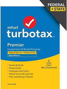 [Old Version] TurboTax Premier 2020 Desktop Tax Software, Federal and State Returns + Federal E-file [Amazon Exclusive] [MAC Download]