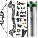 AMEYXGS Archery 64" Takedown Recurve Bow and Arrow Set 30-55lbs Hunting Bow for Adult Youth with all Accessories Longbow Outdoor Shooting Targeting Fishing Right Hand (55lbs, Bow Set 1)