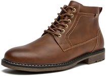 Men's Casual Dress Boots Motorcycle Combat Boots Zipper Fashion Leather Boots Lace Up Ankle Boots,Brown,10