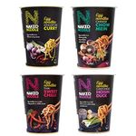 Naked Noodle Pots – 4 Flavour Egg Noodle Collection – 1x Singapore Curry, 1x Chinese Chow Mein, 1x Hoisin Duck and 1x Thai Sweet Chilli – Ready in Just 4 Minutes