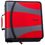 Case-it The Dual 2.0 Zipper Binder Backpack - Two 2 Inch D-Rings - 5 Subject File Folder - Multiple Pockets - 800 Sheet Capacity - Comes with Shoulder Strap - Fire Engine Red Dual-301