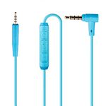 Replacement Audio Cable Cord for Bose QC25, QC35, QuietComfort 25, QuietComfort 35, On-Ear 2,OE2,OE2i Headphones Inline Mic/Remote Control – Blue