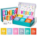 Thoughtfully Gourmet, Congratulations Tea Gift Set, Tea Sampler Includes 6 Flavours of Tea with Congratulatory Quotes, Set of 90