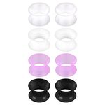 D.Bella Silicone Ear Plugs Tunnels Flexible Flesh Tunnel Ear Gauges Plugs Expander Gauges Piercing Jewelry 4Pairs 20mm