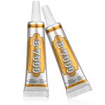 B7000 Clear Glue for Jewelry Making, Upgrade B-7000 Adhesive Crafts Glue Multipurpose Super Glue for Scrapbooking Supplies, School DIY Craft Glass, Fabric, Wood, Rhinestones Gems Clothes (2X 15ML)