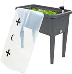 Sunnydaze Self-Watering Raised Garden Bed with Cover - Includes Water Tube - Polypropylene Construction - Gray