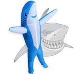 LUVSHINE FunClothing Inflatable Costume Adult, Shark Costume, Fancy Dress, Blow up Costume, Perfect for Aquariums, Party, Beach (Blue)