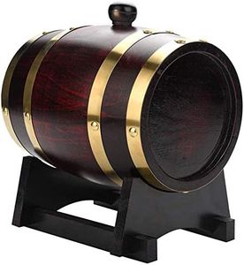 TOPINCN 1.5L Oak Aging Barrels with Wood Stand Vintage Oak Barrels Timber Wine Barrels Oak for Whiskey Rum Port Brandy Storage