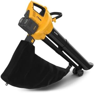 Stiga VS 100e 3en1 aspirateur et souffleur de Feuilles avec broyeur, INCL. 2X 20V (4Ah) Batterie & Chargeur, Noir/Jaune