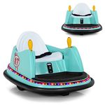 Maxmass 360-Degree Rotation Spin Bumper Car, 6V Battery Powered Kids Waltzer Car with Dual Joystick, Remote Control, Flashing Lights and Music, Electric Ride on Vehicle Toy Car for Boys Girls (Green)