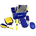 Michelin Ultimate 11-Piece Car Wash Kit, 4.5 Gallon Bucket, Wheel Brushes, Microfibre Duster and Detailing Brush and Scrub Sponge, Applicator Pad Kit, Drying Towel, for Car, SUV, Truck