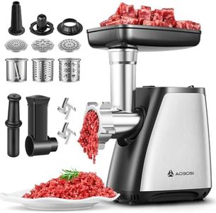 AAOBOSI Meat Grinder, 4-In-1 Meat Grinder Electric [2800W Max] with 3 Slice, Shred Blades,2 Blades,3 Plates,Sausage Stuffer,Kubbe Kit, for Home Kitchen Use, Stainless Steel