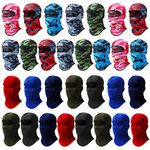 30 Pcs Balaclava Ski Face Mask Full Face Cover Mask UV Protection Cooling Neck Gaiter Summer for Men Women Winter Outdoor, Multicolouredmixed Colors, One Size