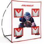 AOLIGEIJS Baseball & Softball Pitching Strike Zone Target Net - Practice Accuracy Training with 4 Pocket & Dummy Catcher, red