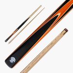 Jonny 8 Ball 57 Inch Two Piece 2Pc SNIPER English Pool Cue with Smooth Premium Ash Shaft and Hand Spliced Butt – 8mm Pro Leather Tip (Orange)