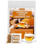 ULTHMOK Premium 120 Turmeric, Ginger, Cinnamon Tea Bags, 100% Natural & No Additives & Caffeine Free.…