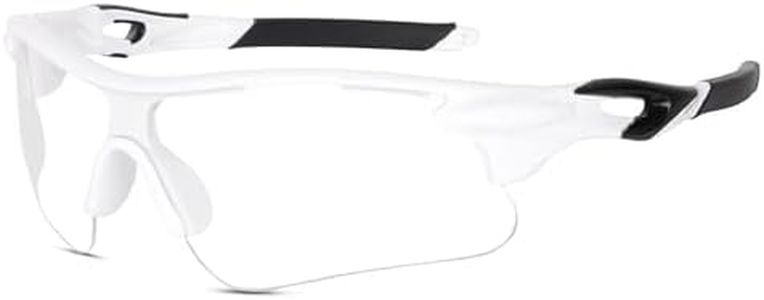 Dervin Non Polarized Oversized Sports Sunglasses for Men Women, Outdoor Cricket Cycling Hiking Fishing Sunglasses (Transparent)
