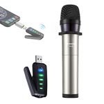 Wireless Microphone for iPhone & Computer, Alvoxcon USB Rechargeable Handheld Mic System for MacBook, PC Laptop, Zoom Meeting, Classroom Teaching, Teacher Podcast, vlog…