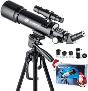 YUANZIMOO Telescope 70 mm Aperture 400 mm Refractor Astronomical Portable Telescope for Kids Adults Beginners with Tripod Carrying Bag Black