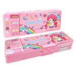 Pop Up Multifunction Pencil Case for Girls, Cute Cartoon Pen Box Organizer Stationery with Password Lock, Sharpener, Schedule, Whiteboard, School Supplies, Best Birthday Gifts for Kids Teens(Pink)