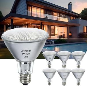 Lachesan Par30 Halogen Flood Light Bulbs,120V 75W Long Neck Bulb,75W Equivalent 2700K Warm White Dimmable High Brightness, Great for Accent Lighting, Tracking Light, Recessed Light Bulb