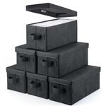 UENTIP CD Storage Boxes - Pack of 6 CD Case Storage - 13.2" x 5.9" x 5.3", Container holds 180 CDs in full jewel cases, 360 CDs in slim cases, and 990 discs in CD sleeves - Black (black, cd box-6pack)