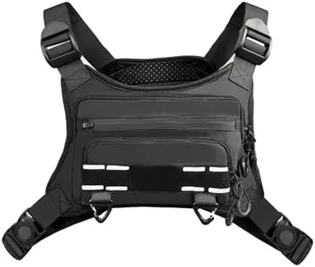 FLYDWV Breathable Chest Bag with Phone Pocket & Night Safety Strips—Ideal for Snowboarding, Cycling, Running, and Streetwear Style.