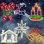 16" Christmas Window Silhouette Lig