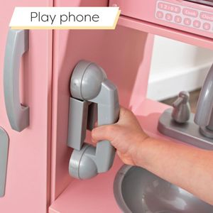 KidKraft Pink Vintage Toy Kitchen – Pretend Play Set for Kids
